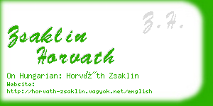 zsaklin horvath business card